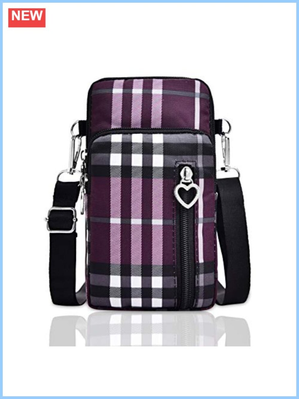 Small Lightweight Nylon Crossbody Phone Purse Travel Pouch Shoulder Bag